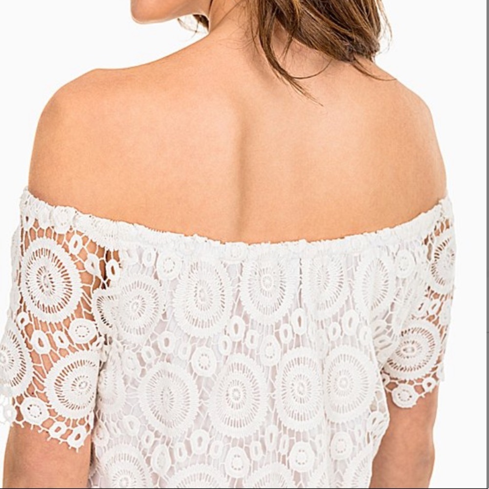 SOLD Marshmallow Crochet Lace Off-Shoulder Dress, S - Picture 4 of 4